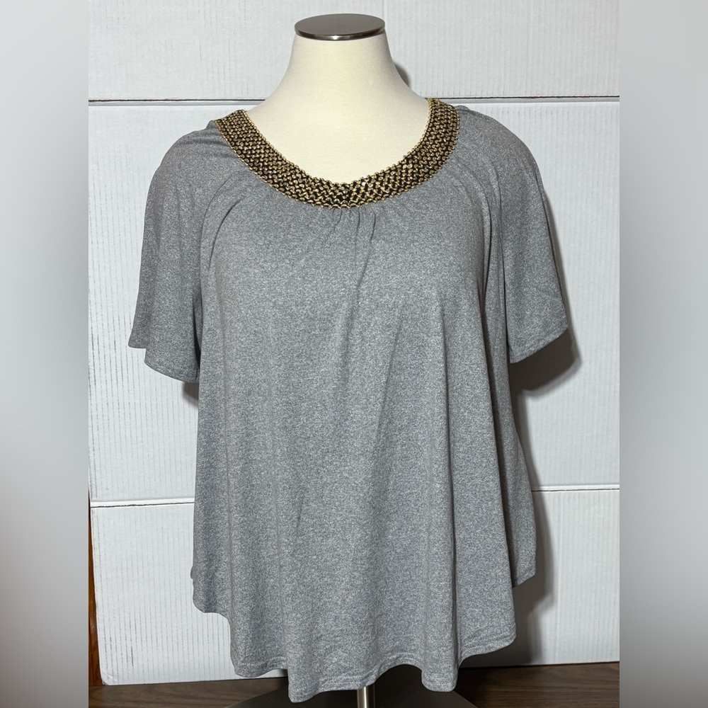 Shein 4X women’s short sleeve pull over tunic like top.